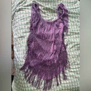 Shimmering tinsel dress  low cut back of the dress